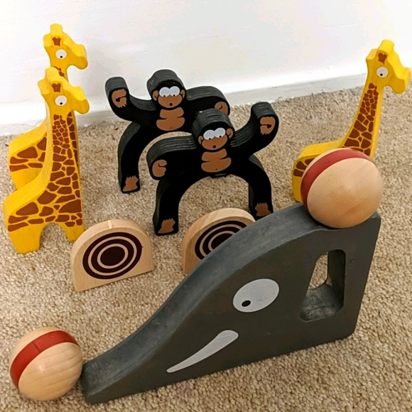 begin again Other - Begin Again Wooden Bowling Set Zoo Animals